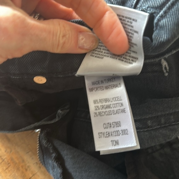 AGOLDE Toni raw Hem Slim Straight Mid Rise Jean Feral Black 30 - Picture 6 of 11